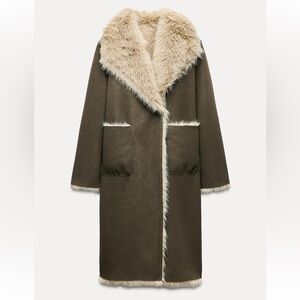 ZARA DOUBLE-FACED REVERSIBLE LONG COAT
